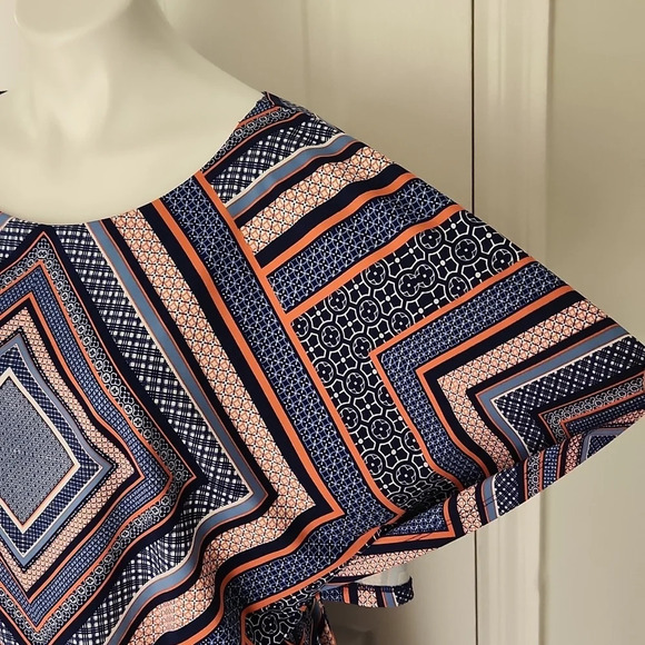 Halo Orange & Blue Geometric Dress - Picture 7 of 12